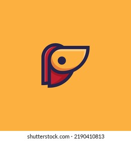 Logo bird paper vector illustration
