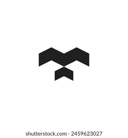 Logo bird or roof black minimalist with blank background