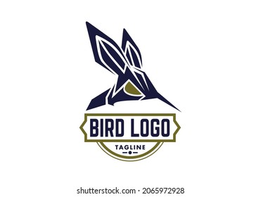 Logotipo Ave Simple Con Color Azul General Bueno Para Cualquier Industria