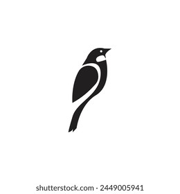Logo bird , sparrow minimalist with blank background svg
