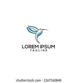 logo bird vector, hummingbird logo line art, vector animal, animal logo template