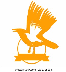 logo with birds in a circle and place for text or title