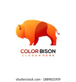 Logo Bison gradient colorful style