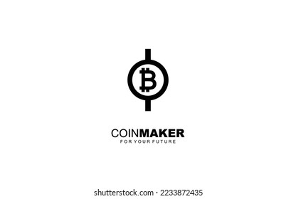 Logo de BITCOIN para identidad. Ilustración vectorial de la plantilla CRYPTO CURRENCY para su marca.