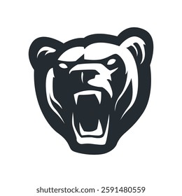  Logo black bear head icon