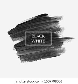 Logo black brush stroke painted background vector over square frame. Perfect design for headline and sale banner. 