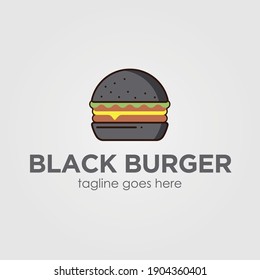 Logo Black Burger Template Design