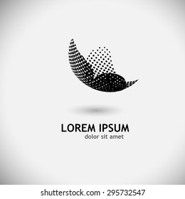 Logo black butterfly. Vector