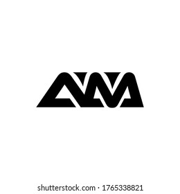 AM Logo. Black Collor. Vector Graphic Branding Letter Element. White Background