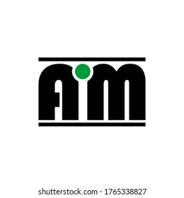 AM Logo. Black Collor. Vector Graphic Branding Letter Element. White Background