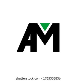 AM Logo. Black Collor. Vector Graphic Branding Letter Element. White Background