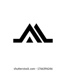 AM Logo. Black Collor. Vector Graphic Branding Letter Element. White Background