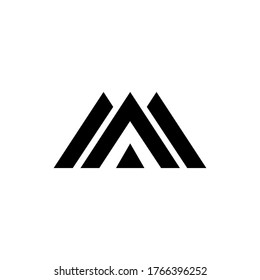 AM Logo. Black Collor. Vector Graphic Branding Letter Element. White Background