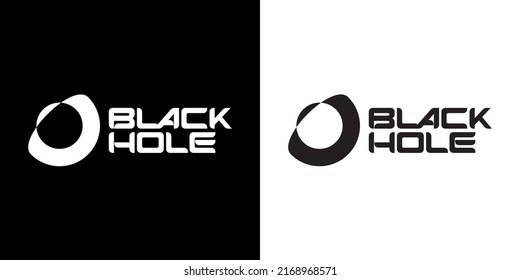 Logo black hole modern elegant minimalism visual space galaxy cosmos