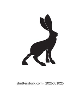 El logo de un conejo negro se hace de una manera sencilla y moderna, que es apta para logotipos en tiendas de mascotas, lugares de cuidado animal y similares