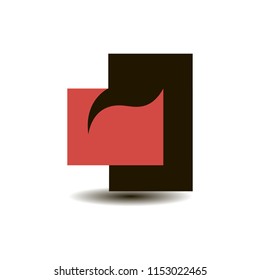 Logo black and red rectangle with a smooth transition
