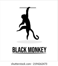 Logo Black Silhouette Jump Monkey Illustrations 