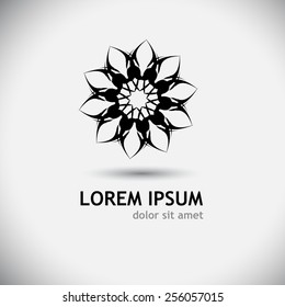Logo black stylized flower. Vector