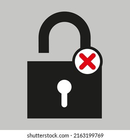Logo black unlocked icon, isolated flat vector illustration