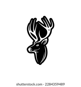 ﻿Vector logo of a black and white deer - simple  stylish.