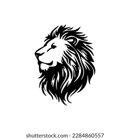 ﻿Vector logo of a black and white lion, simple in design.