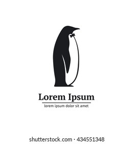 Logo black and white  penguin  