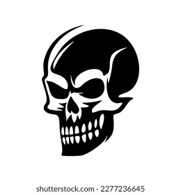Logo of black and white skull in vector graphic form.