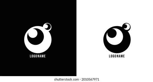 logo black and white symbol two circles