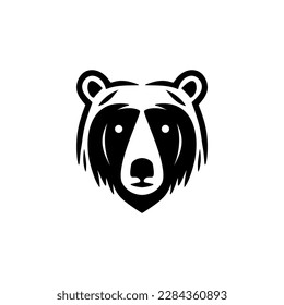 Logo with black and white vector illustration of a bear.