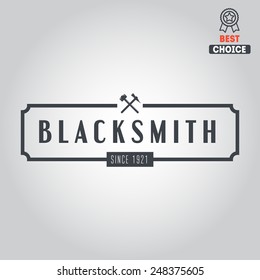Logo for blacksmith, typographic logotype