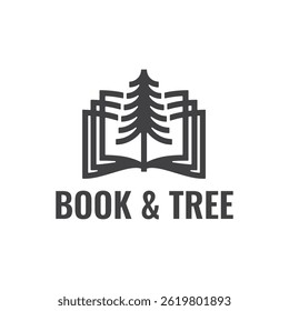 logo blending an open book and a tree