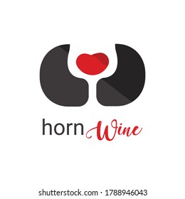 The logo blends horns with wine, its simple shape is easy to remember and good coloring makes it feel luxurious
