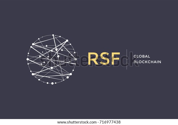 Logo for blockchain technology. Circle with\
connected lines for brand of smart contract block symbol. Graphic\
design for decentralized transactions and cryptocurrencies network.\
Vector Illustration