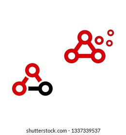 Logo blockchain technology with round circle connection structure. Modern high tech geometrical icon symbol concept