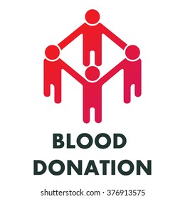 Logo Blood Donation, Mutual Aid. Vector Illustration