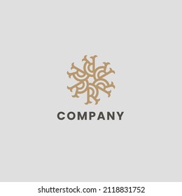 Logobloom-Brief oder Monogramm-Symbol, einfaches und modernes Design.
