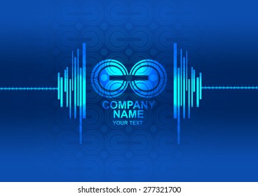 logo with blue Abstract technology background