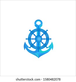 Logo blue anchor with wheele