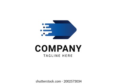 Logo Blue Arrow Template Design