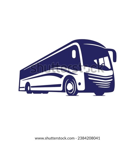 A logo of blue bus icon school bus vector isolated silhouette design