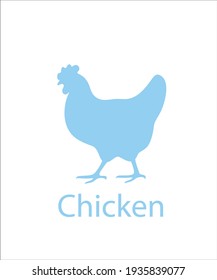 ein Logo von blauem Huhn