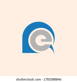 RE logo in blue color simple vector template.