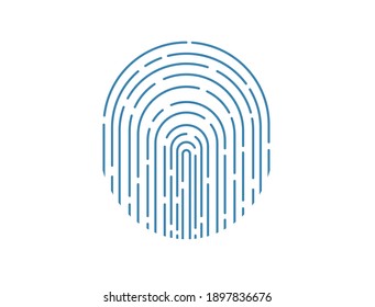 The logo is a blue fingerprint on a white background
