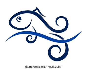 Logo of blue fish.