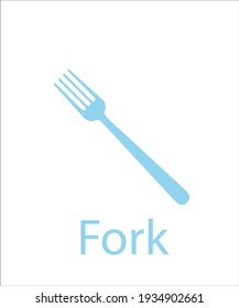 un logotipo del tenedor azul
