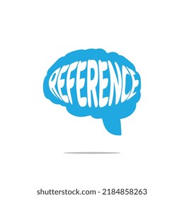 Logo Blue human brain vector design with "reference" inscription