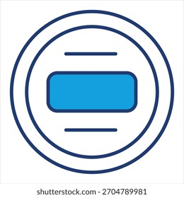 Ilustración vectorial de icono azul del logotipo