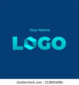 Logo Blue on blue background