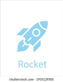 a logo of blue rocket