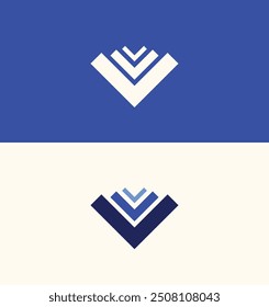 Logo línea de pila azul con fondo en blanco